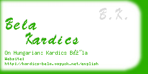 bela kardics business card